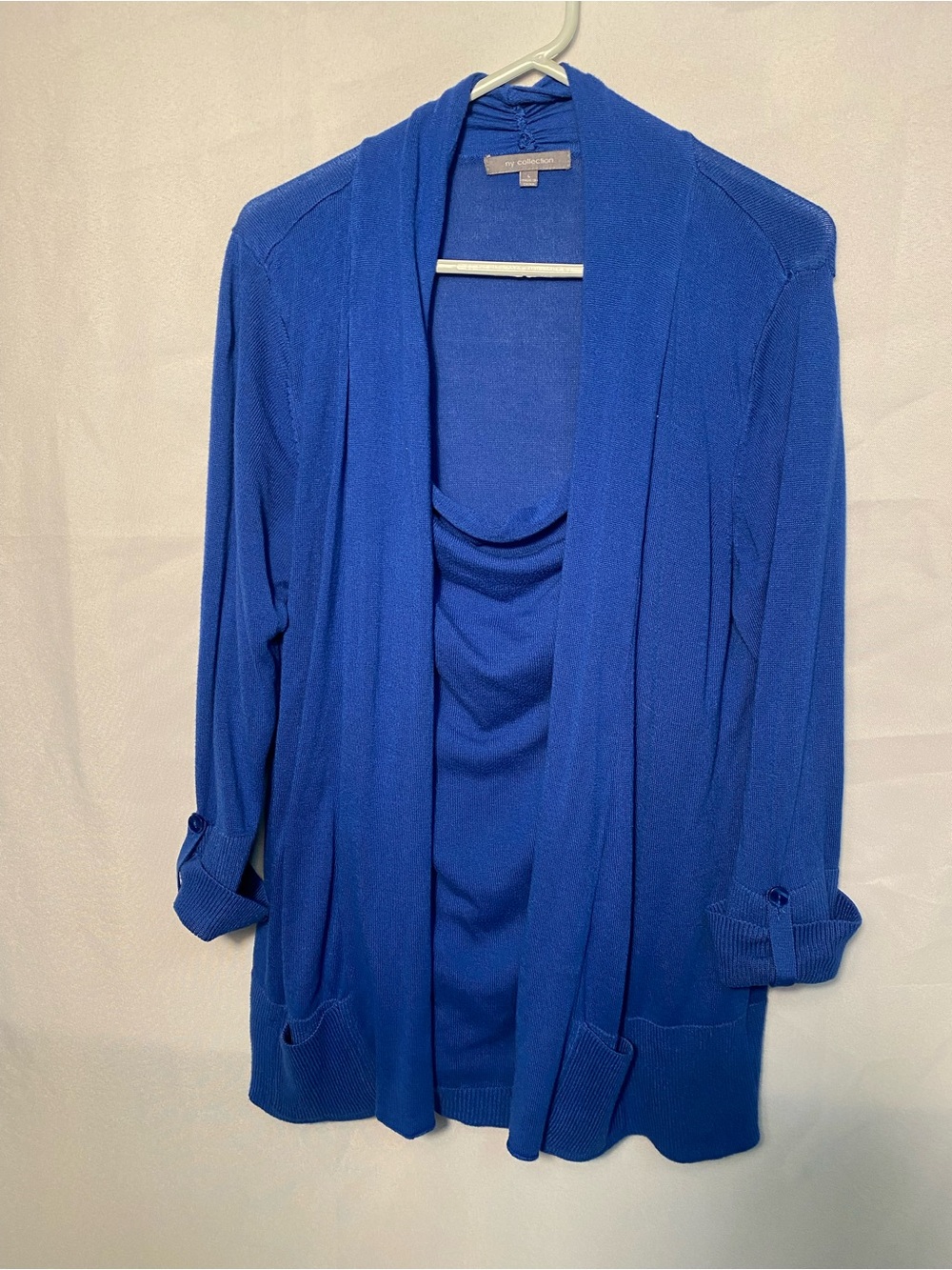 Y2K Cobalt Open-Front Cardigan
